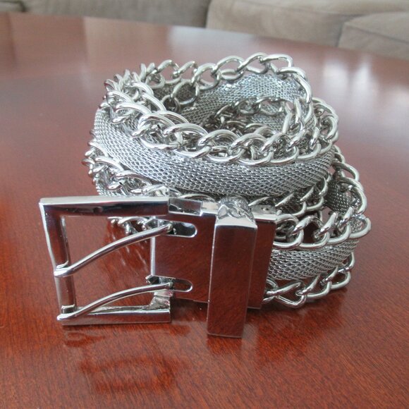 Fancy Metal Chain Mesh Waist Belt, Chain Belt, Sz Large/ X-Large - Picture 3 of 10